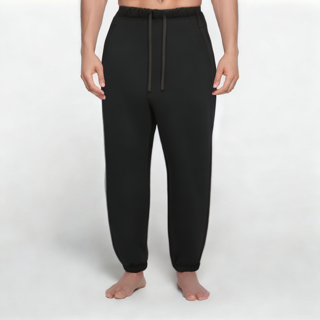 Black breathable men's sports trousers