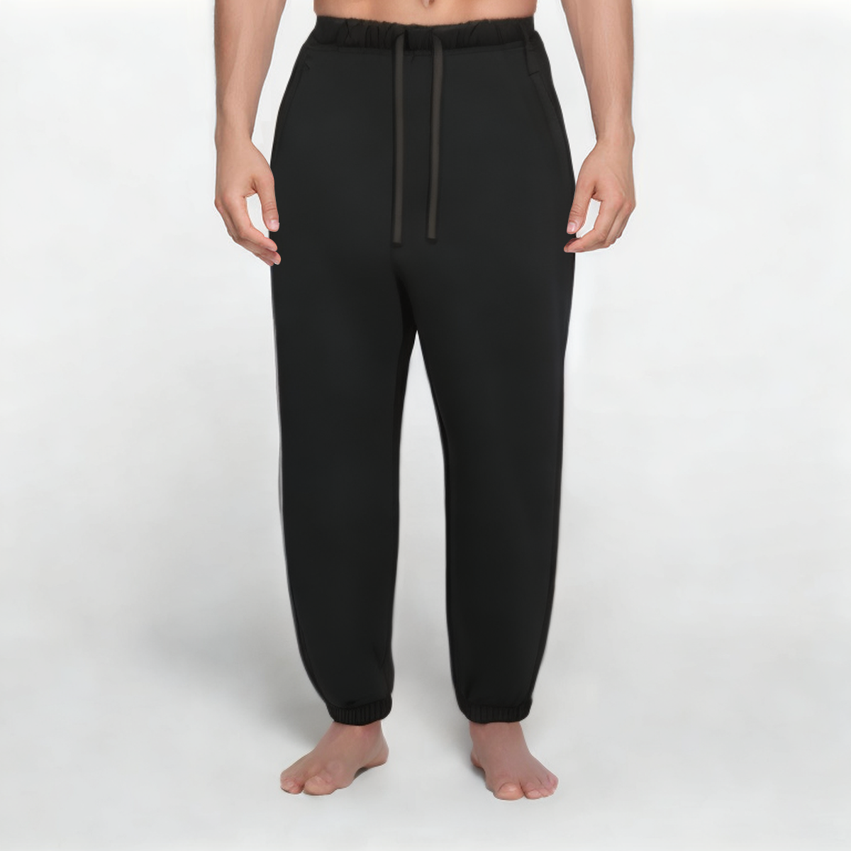 Black breathable men's sports trousers