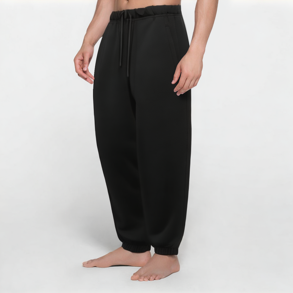 Black breathable men's sports trousers