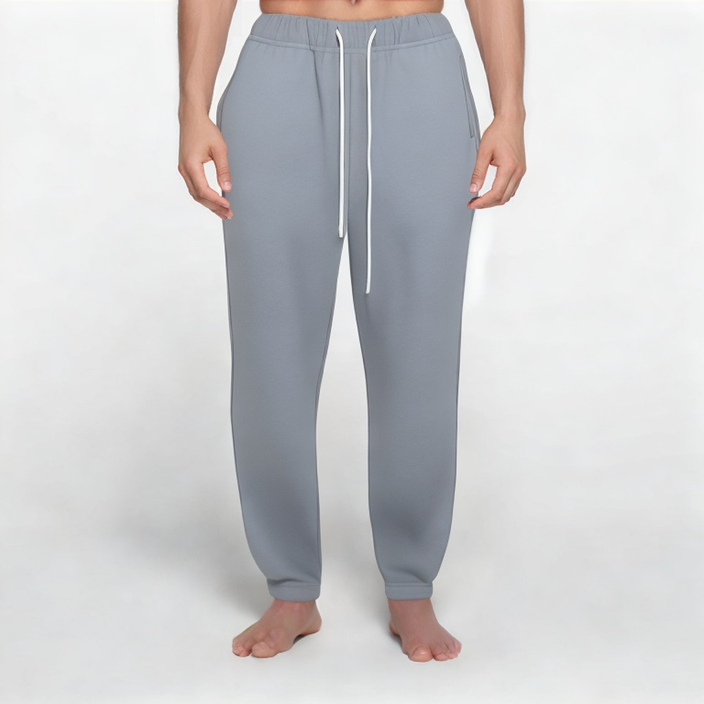 Grey loose-fitting men's sports trousers