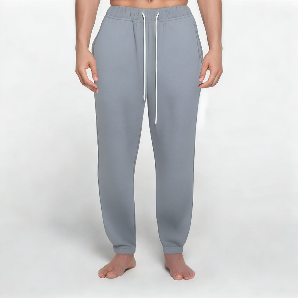 Grey loose-fitting men's sports trousers