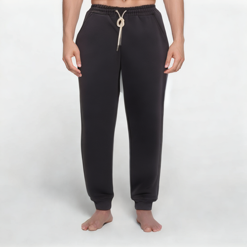 Black slim fit anti-pilling men's sports trousers