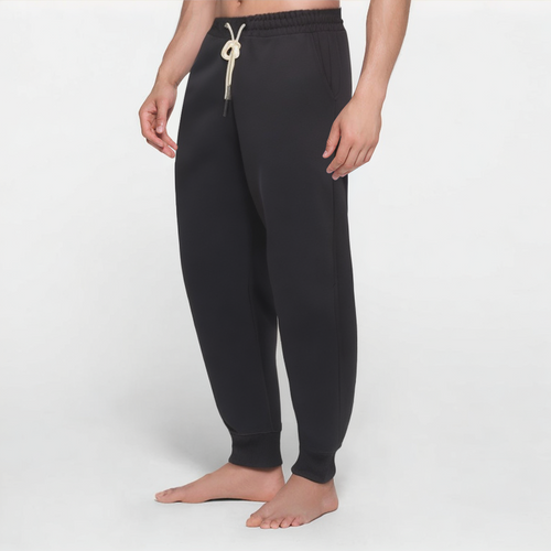 Black slim fit anti-pilling men's sports trousers