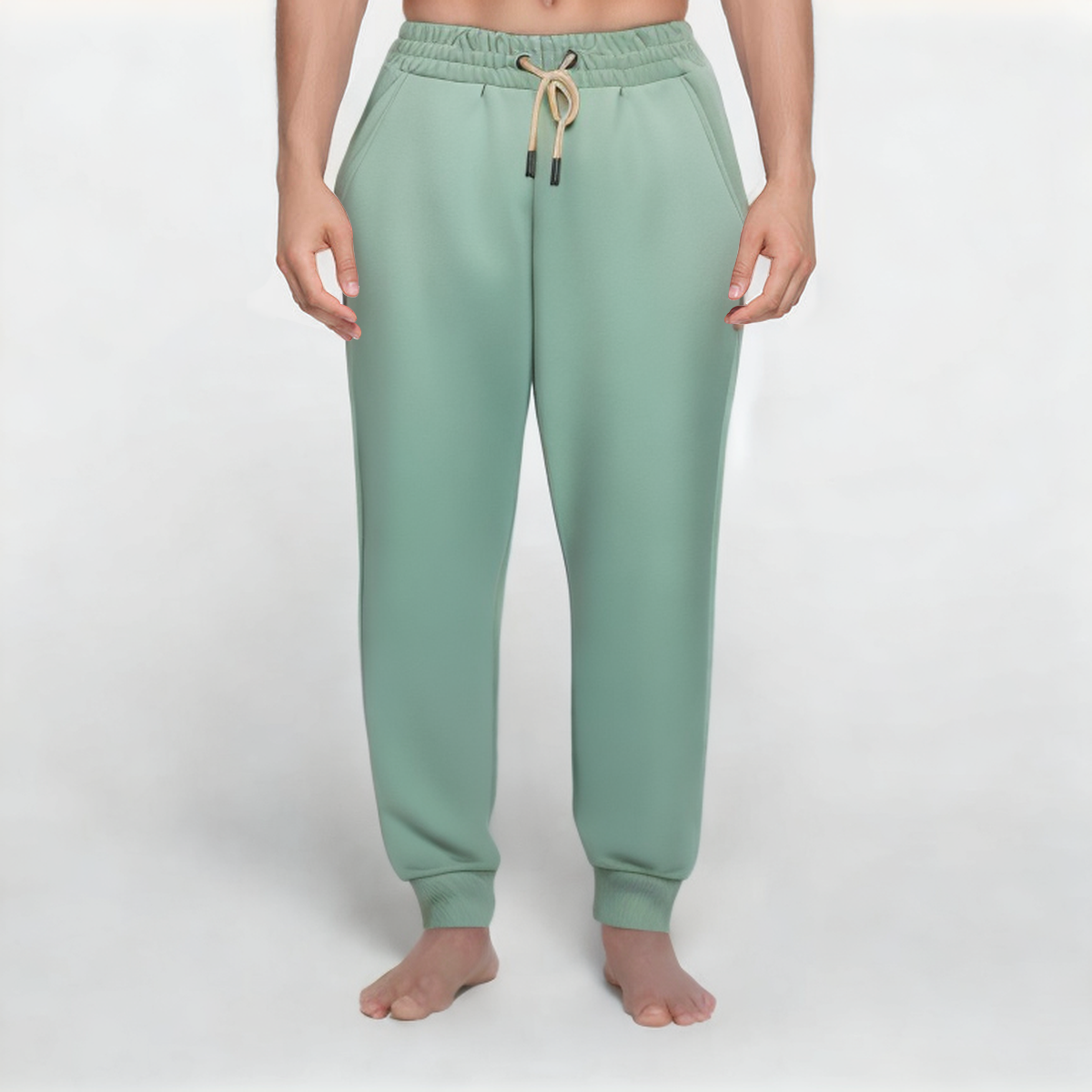 Green stretch comfort men's sports trousers