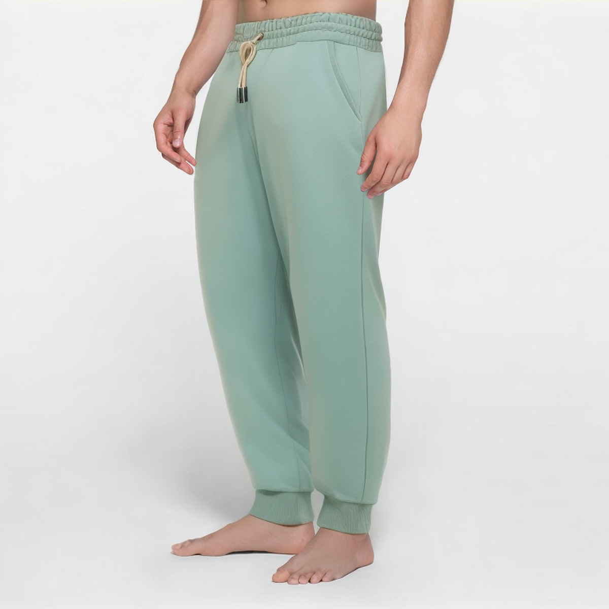 Green stretch comfort men's sports trousers
