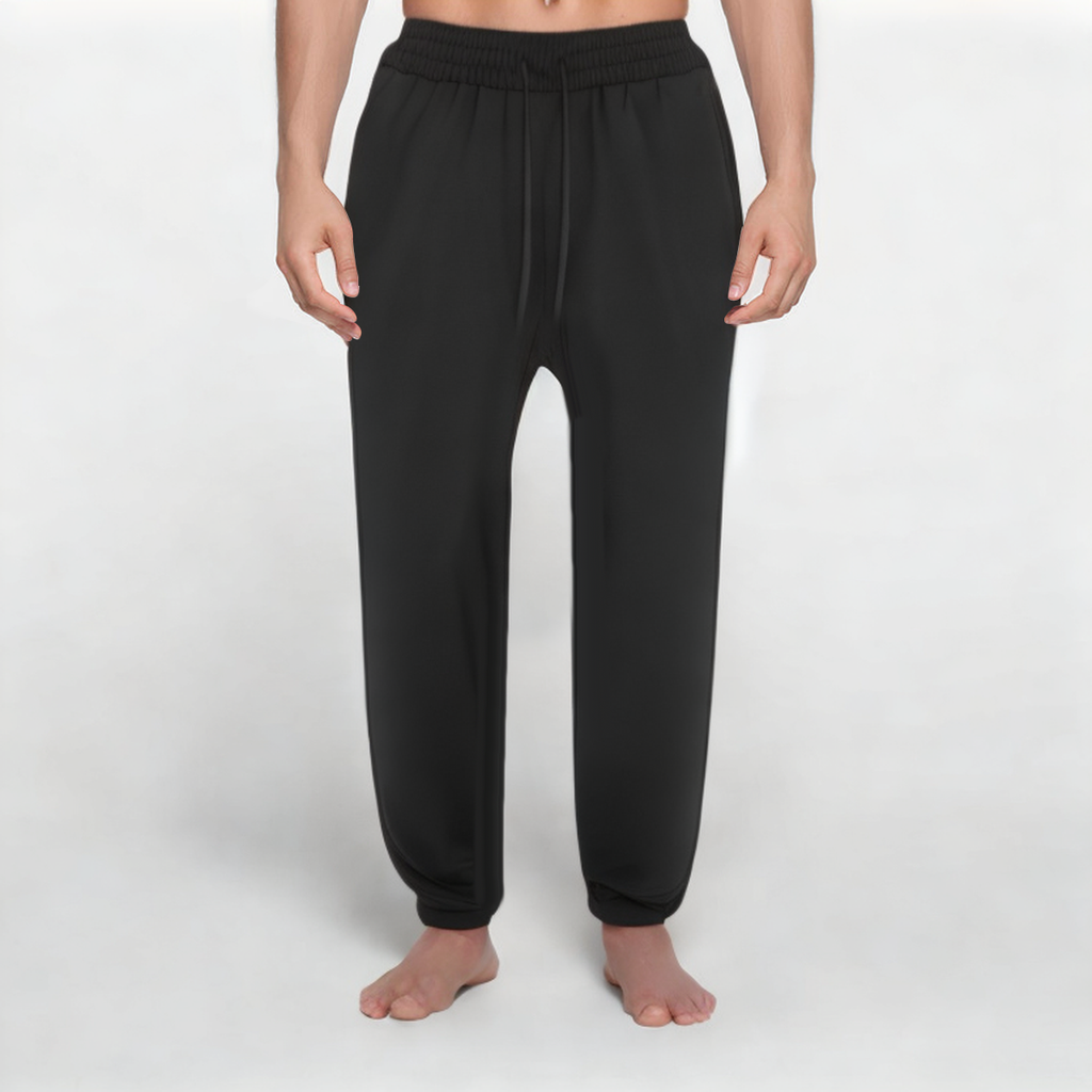 Black loose-fitting men's sports trousers
