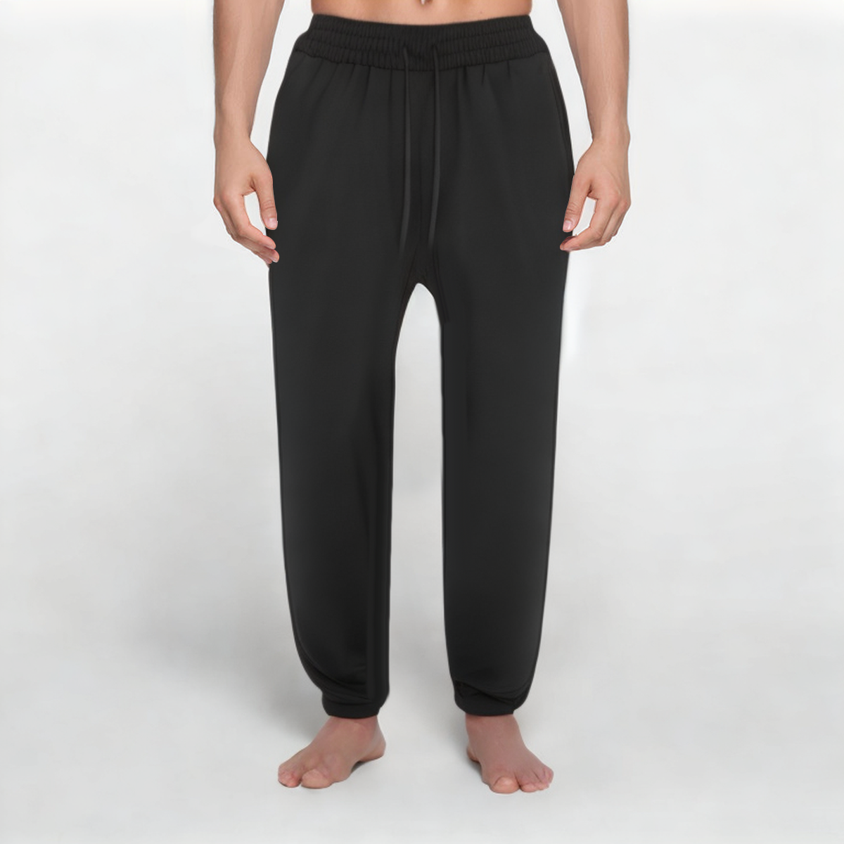 Black loose-fitting men's sports trousers