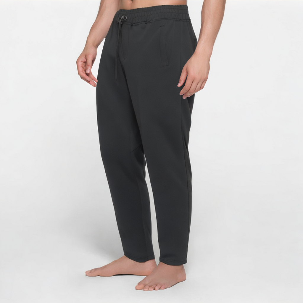 Gray slim fit thickened men's sports trousers