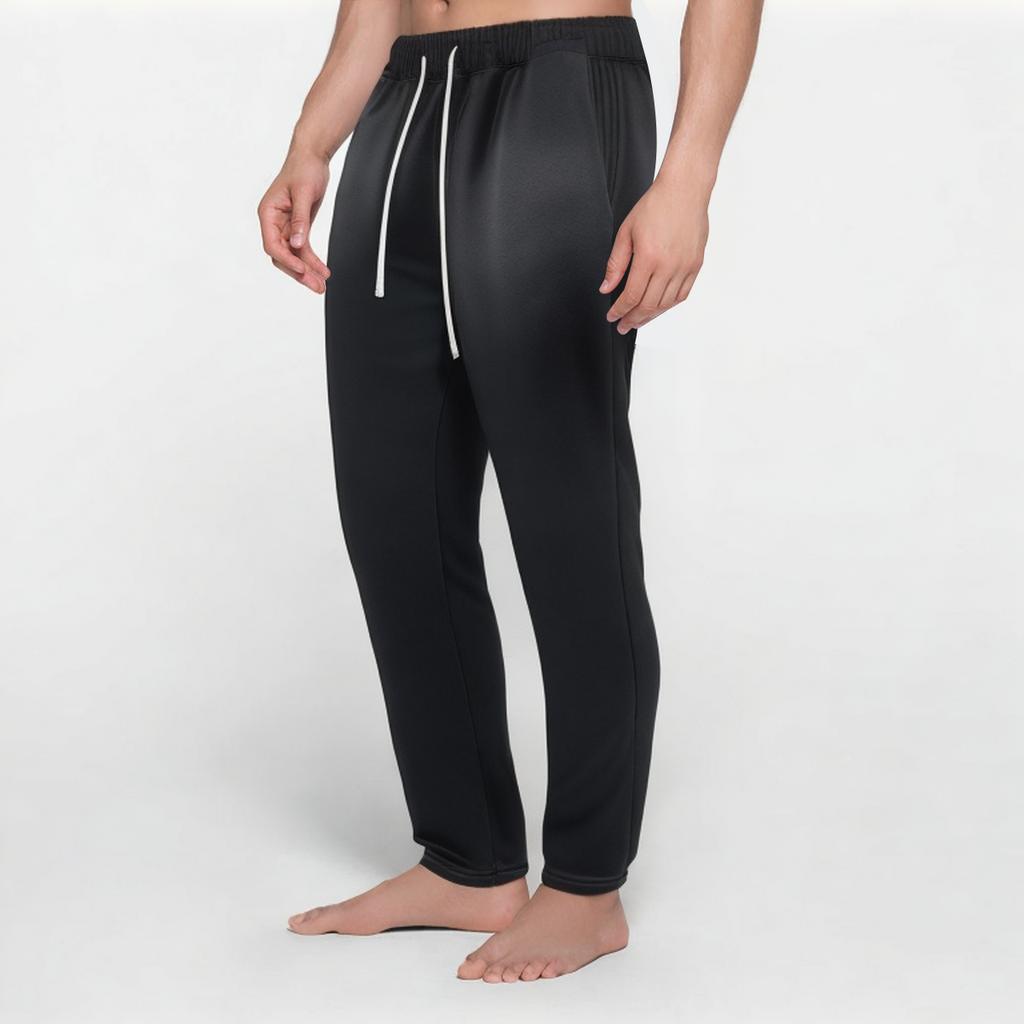 Distressed acid wash men's track trousers