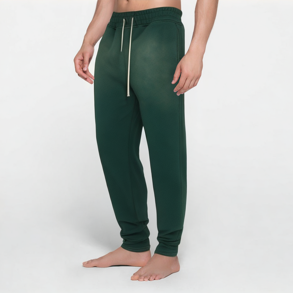 Green retro thickened men's sports trousers