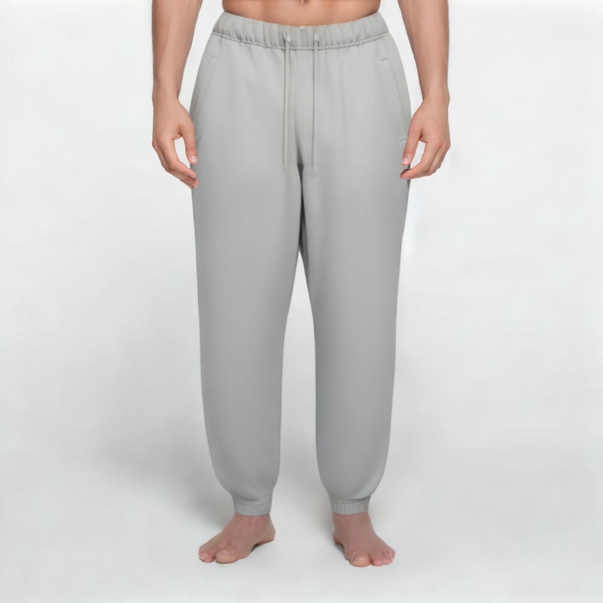 Light grey anti-pilling men's sports trousers