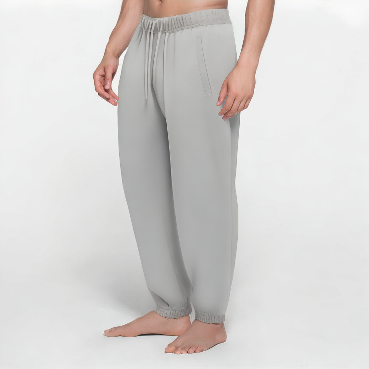 Light grey anti-pilling men's sports trousers