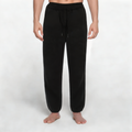 Black straight-leg men's sports trousers