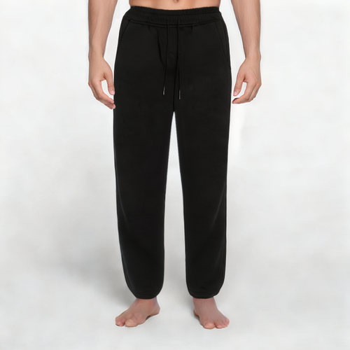 Black straight-leg men's sports trousers