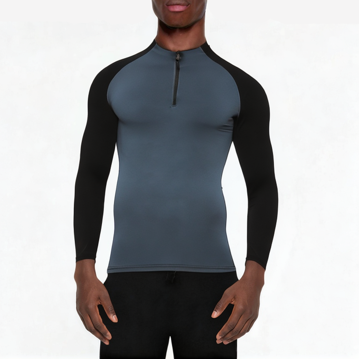 Colorblock breathable men's quarter-zip sweatshirt