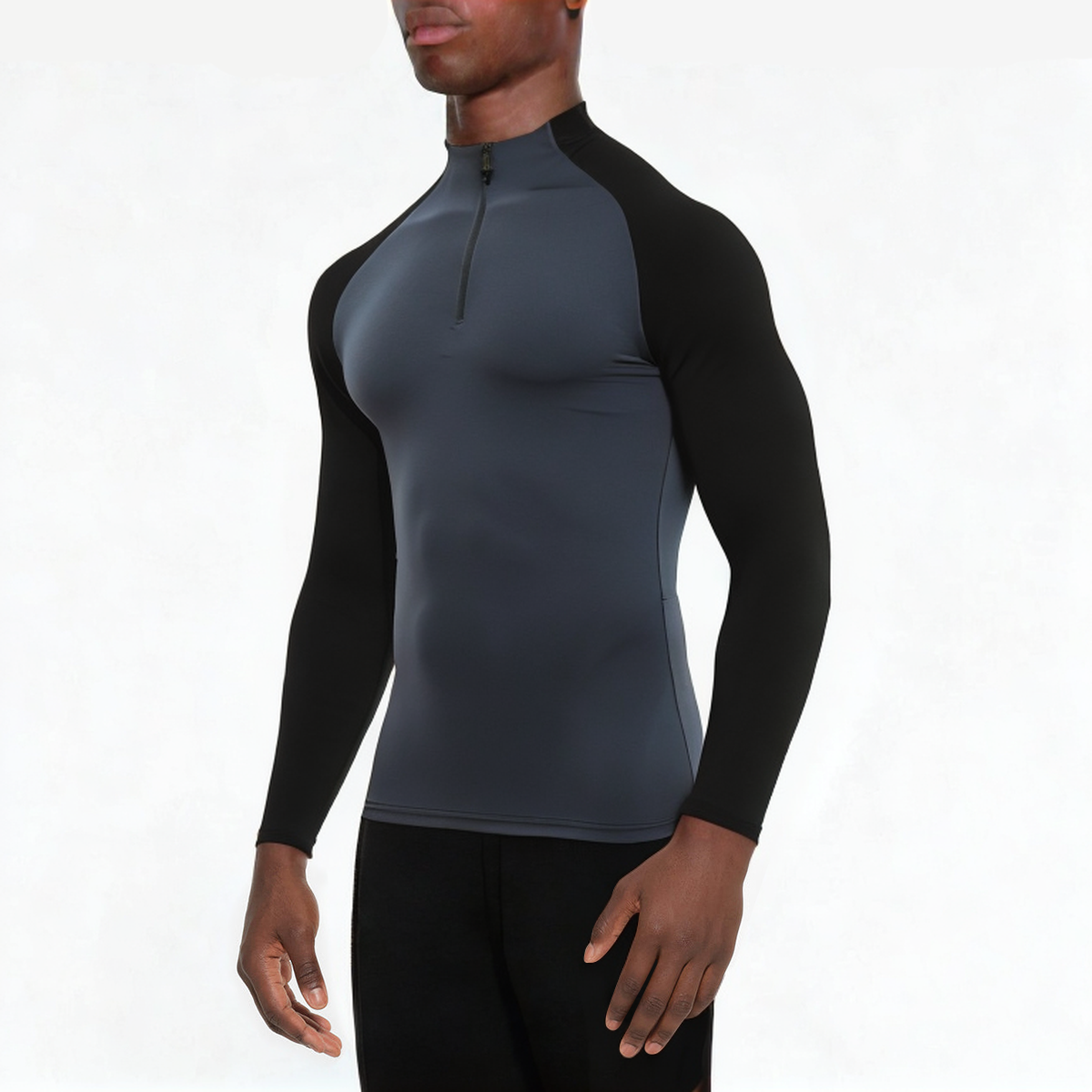 Colorblock breathable men's quarter-zip sweatshirt