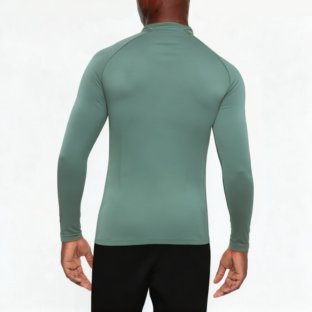 Green quick dry men's 1/4 zip sweatshirt