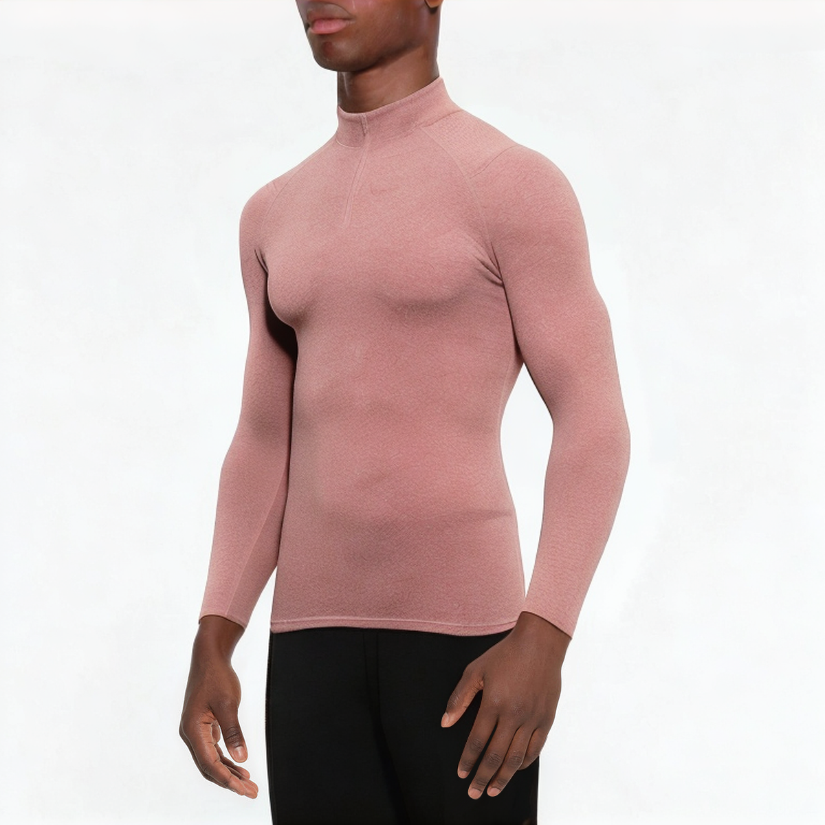 Solid color stretch men's 1/4 zip sweatshirt