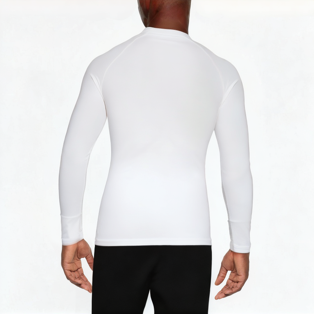 White quick-drying men's 1/4 zip sweatshirt