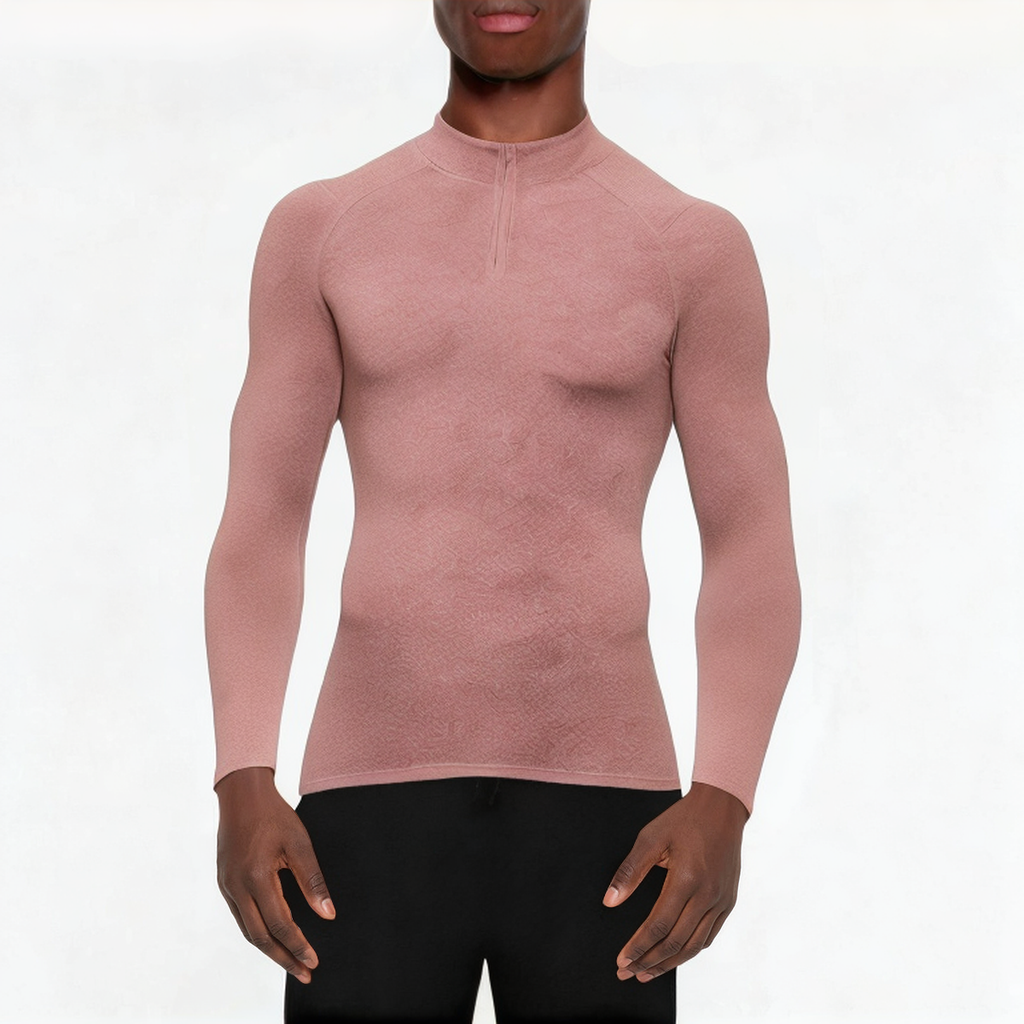 Solid color stretch men's 1/4 zip sweatshirt