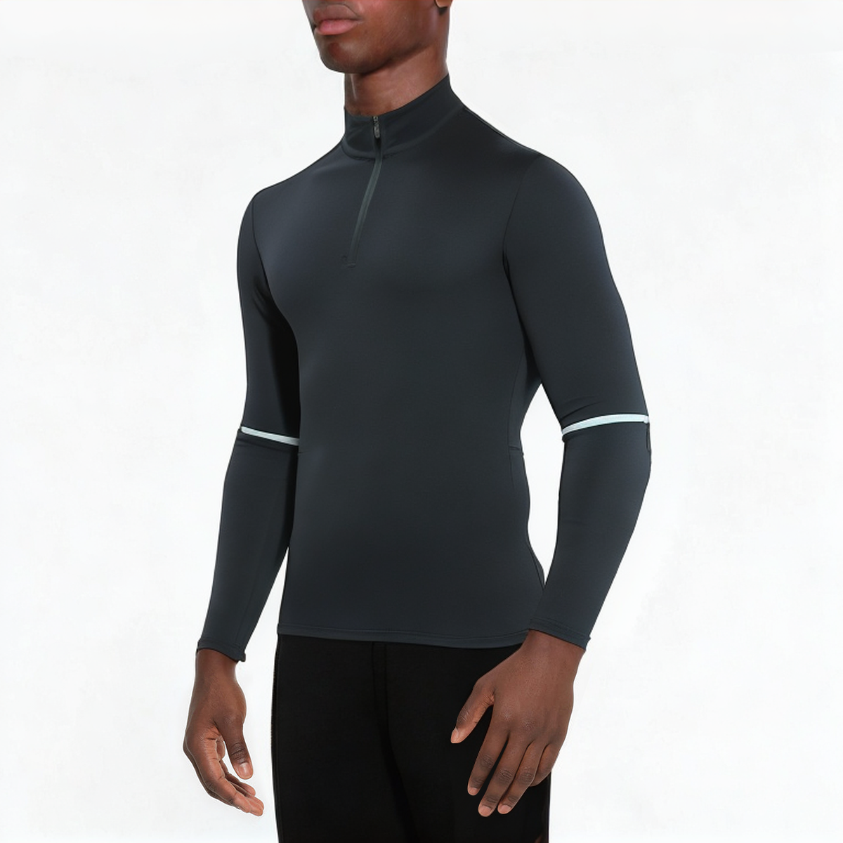 Dark grey quick dry men's 1/4 zip sweatshirt