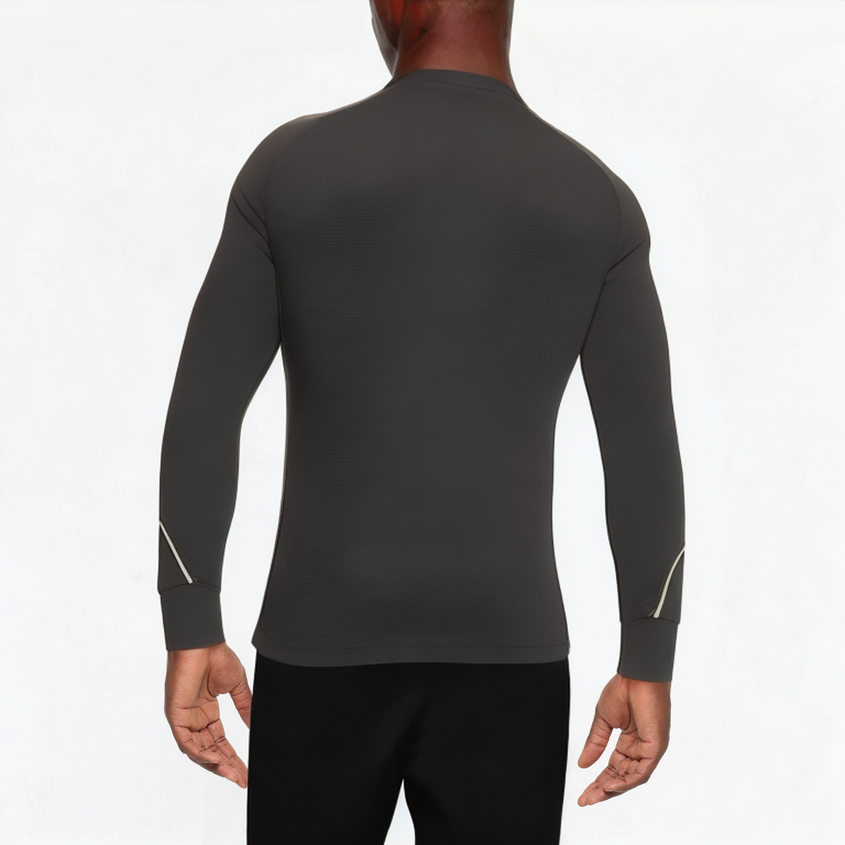 Black durable men's 1/4 zip sweatshirt
