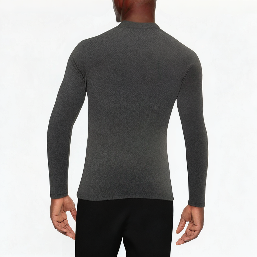 Black slim fit breathable men's 1/4 zip sweatshirt