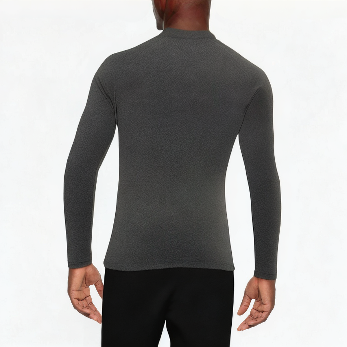 Black slim fit breathable men's 1/4 zip sweatshirt
