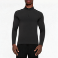 Black slim fit stand collar men's 1/4 zip sweatshirt