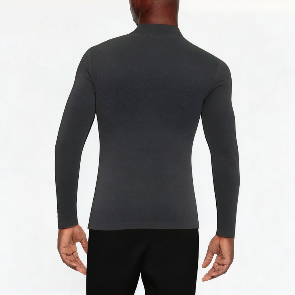 Black slim fit stand collar men's 1/4 zip sweatshirt