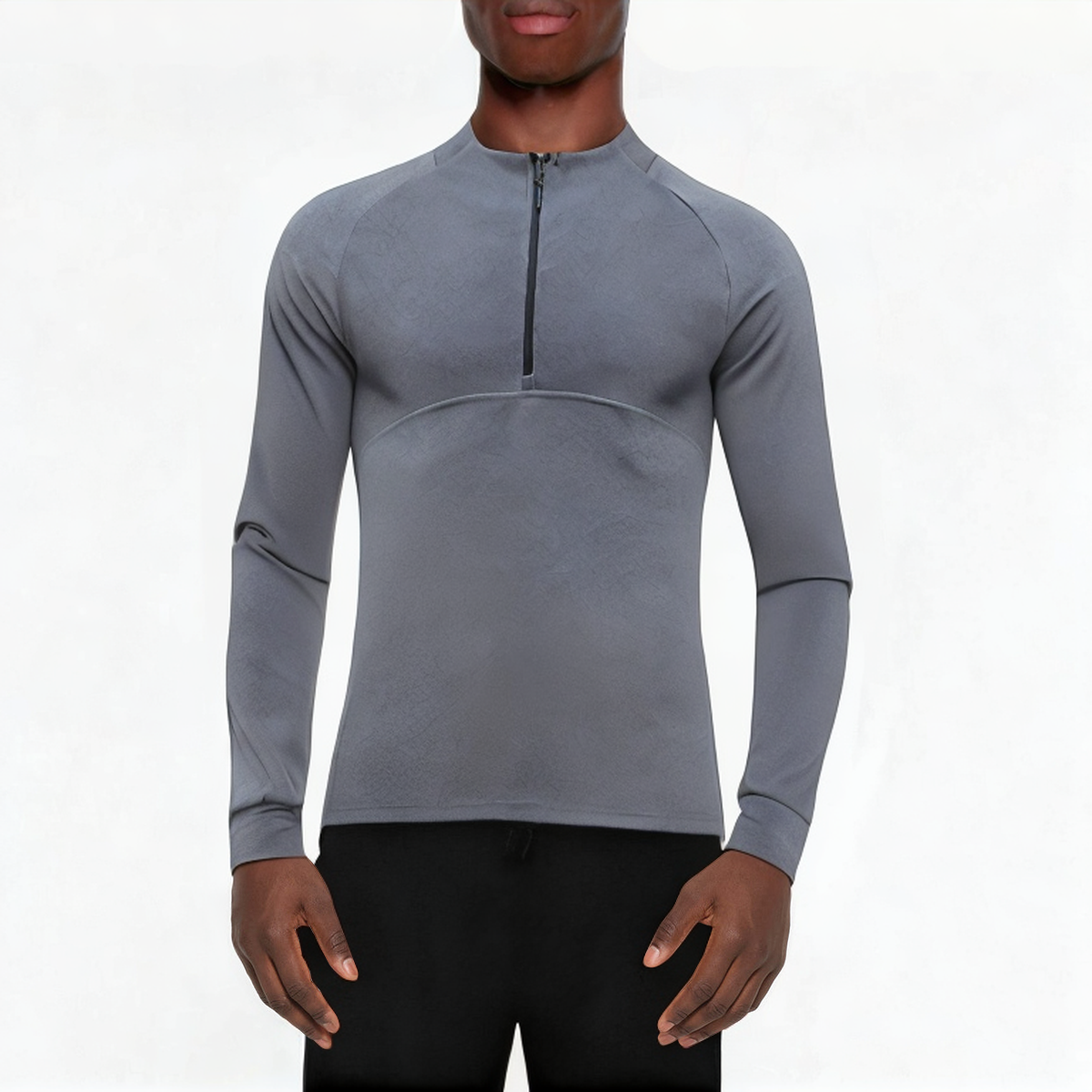 Dark grey warm men's 1/4 zip sweatshirt