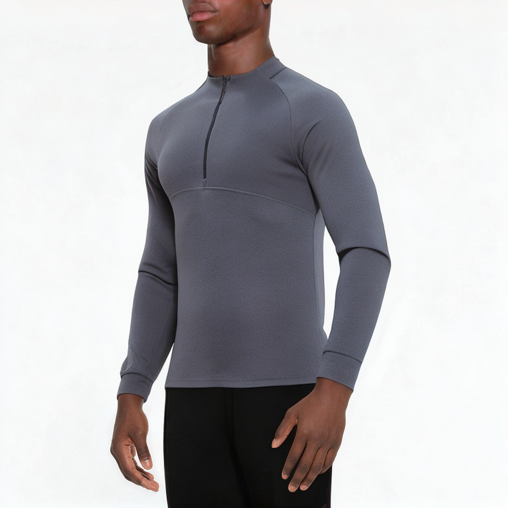 Dark grey warm men's 1/4 zip sweatshirt