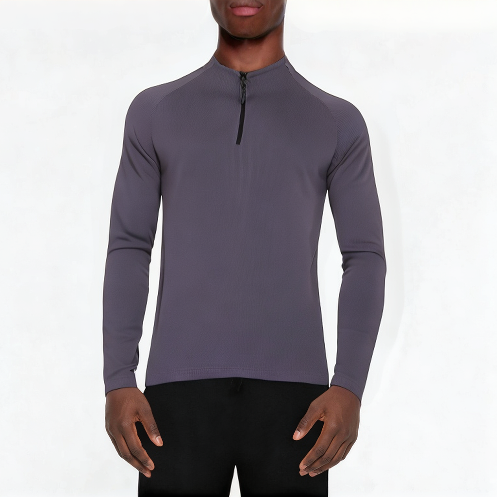 Stand collar breathable men's 1/4 zip sweatshirt