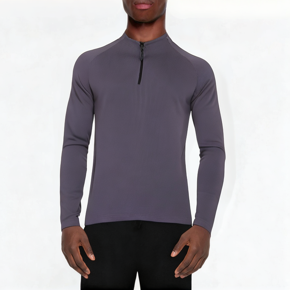 Stand collar breathable men's 1/4 zip sweatshirt