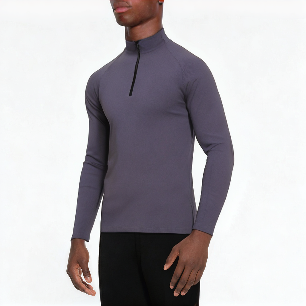 Stand collar breathable men's 1/4 zip sweatshirt