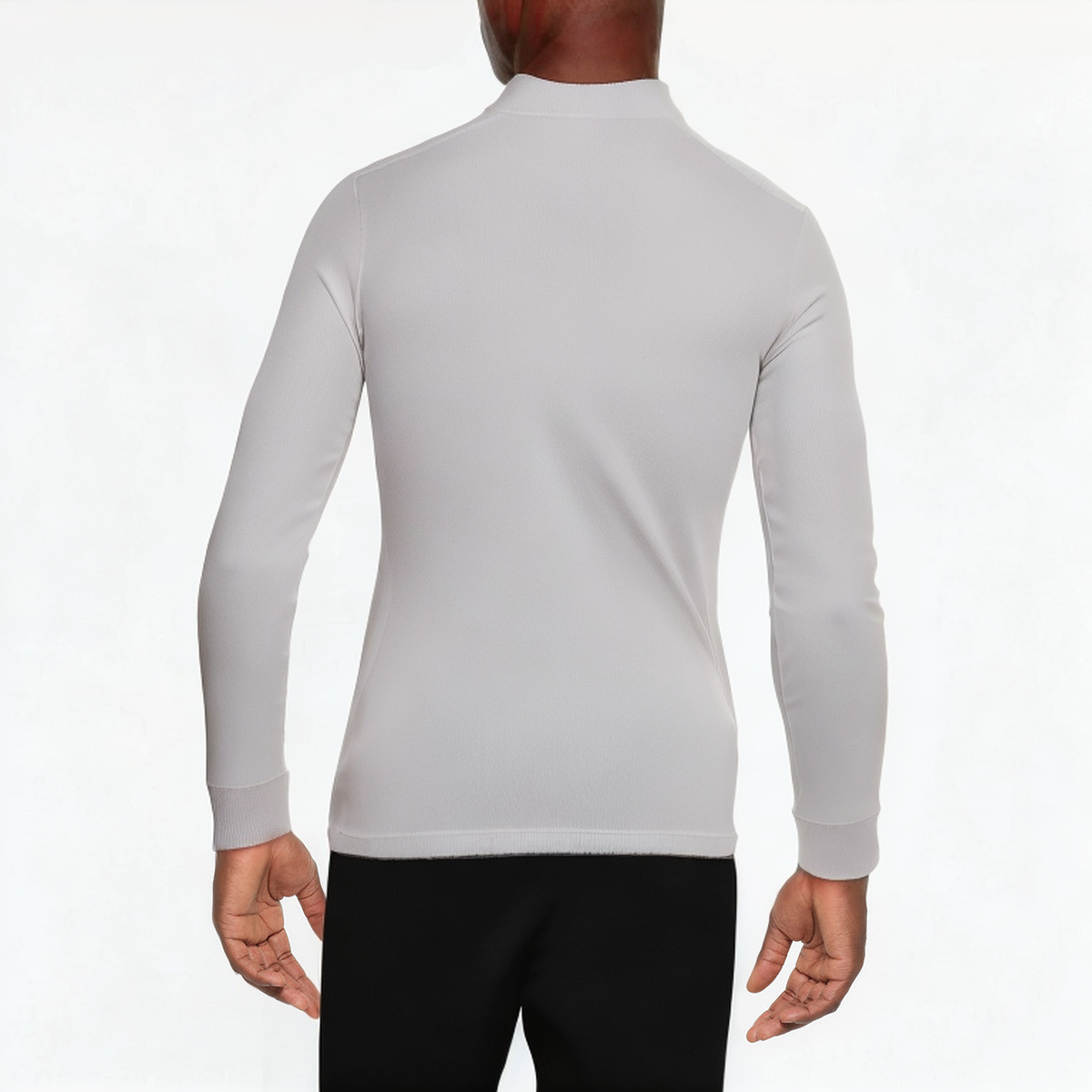 Light gray slim fit men's 1/4 zip sweatshirt