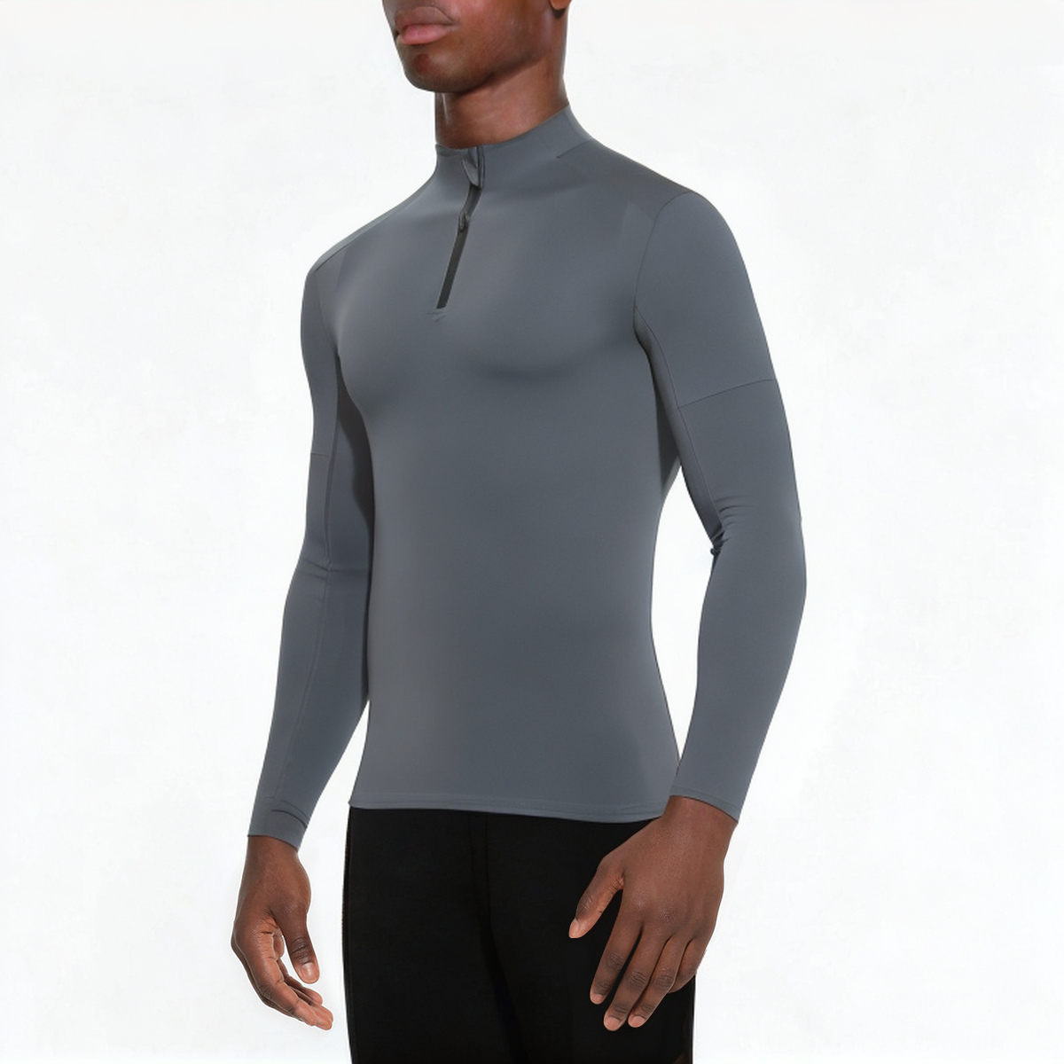 Stand collar slim fit men's 1/4 zip sweatshirt
