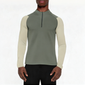 Men's 1/4 zip sweatshirt with colorblock stand collar