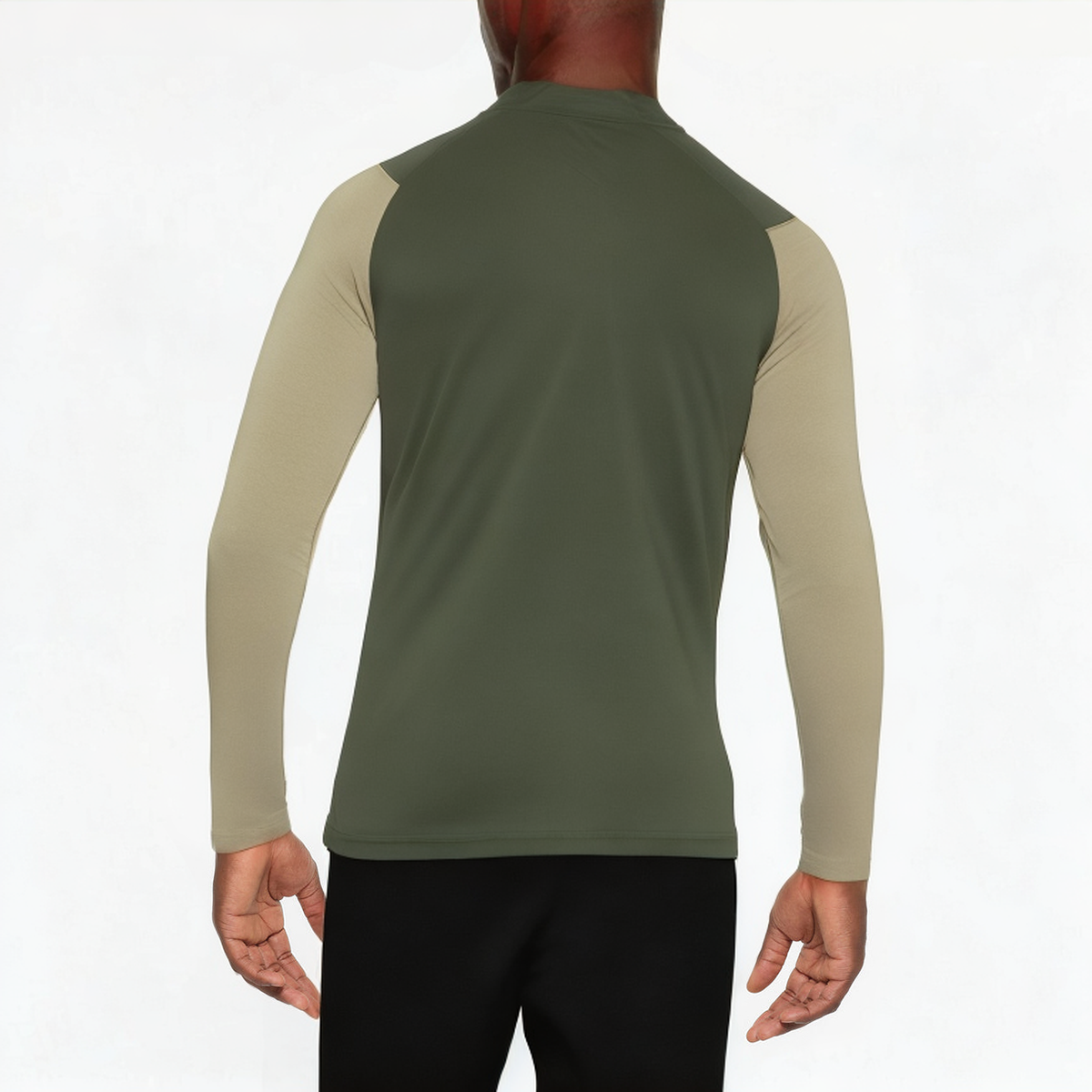 Men's 1/4 zip sweatshirt with colorblock stand collar