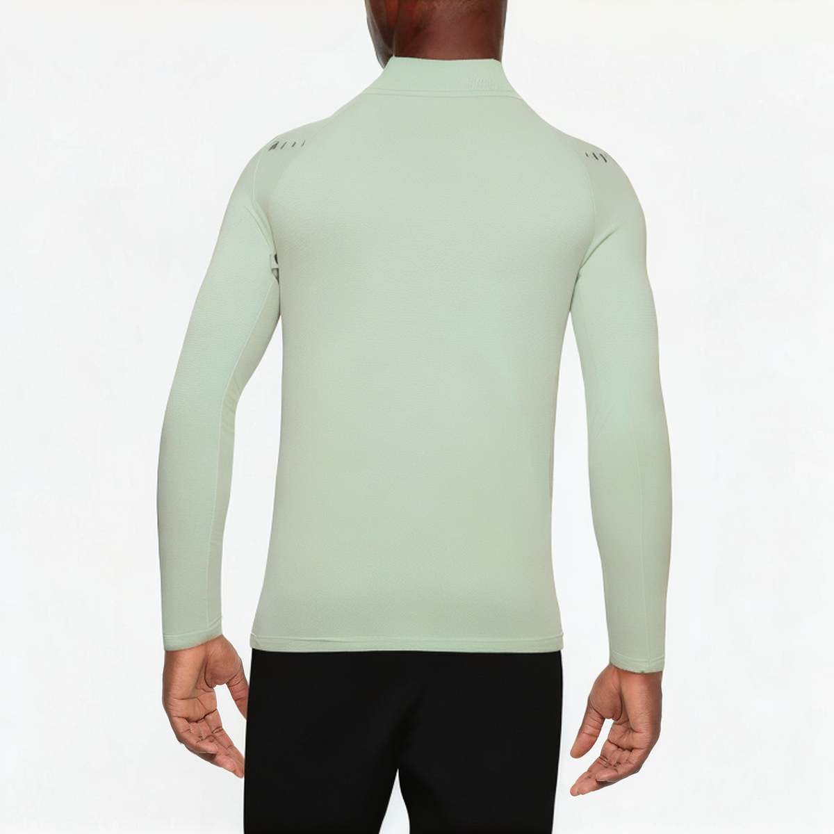 Green slim fit men's 1/4 zip sweatshirt