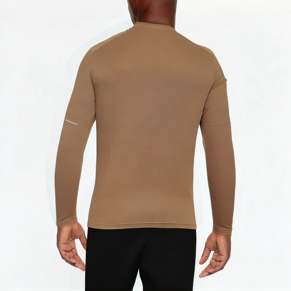 Brown slim-fit breathable men's 1/4 zip sweatshirt
