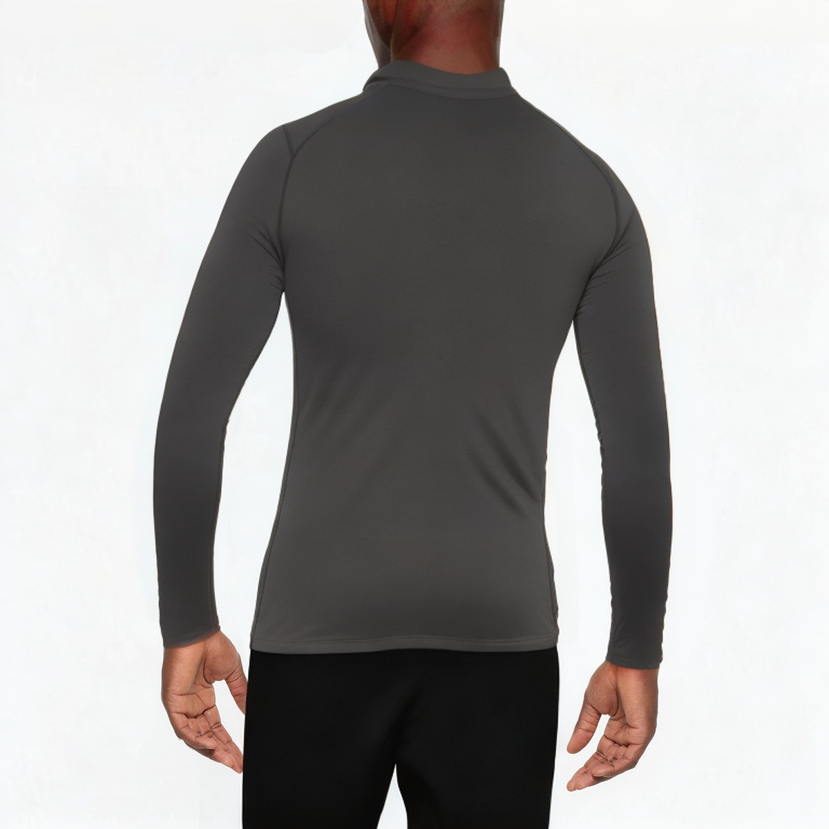 Black slim fit stretch men's 1/4 zip sweatshirt