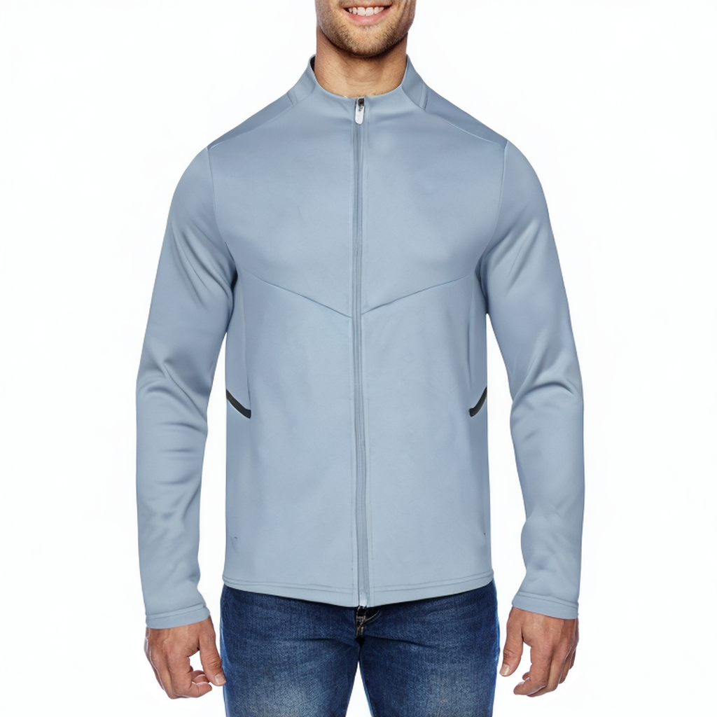 Men's sports jacket with stand collar and reflective design