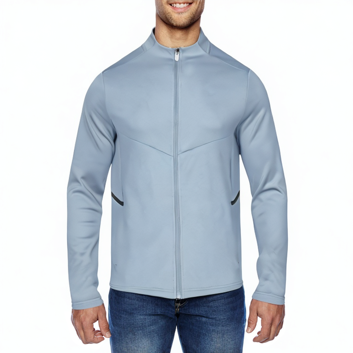 Men's sports jacket with stand collar and reflective design
