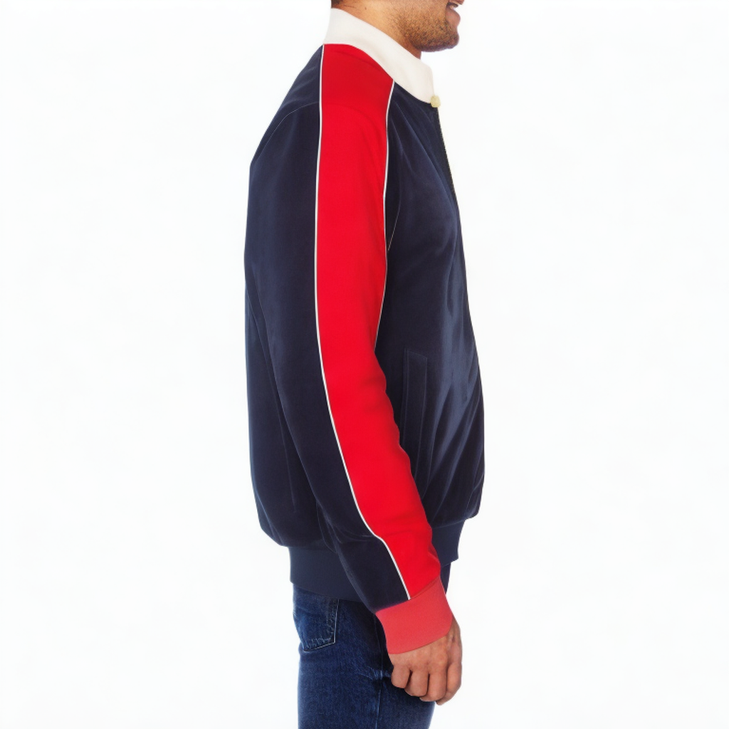 Comfortable color block men's track jacket