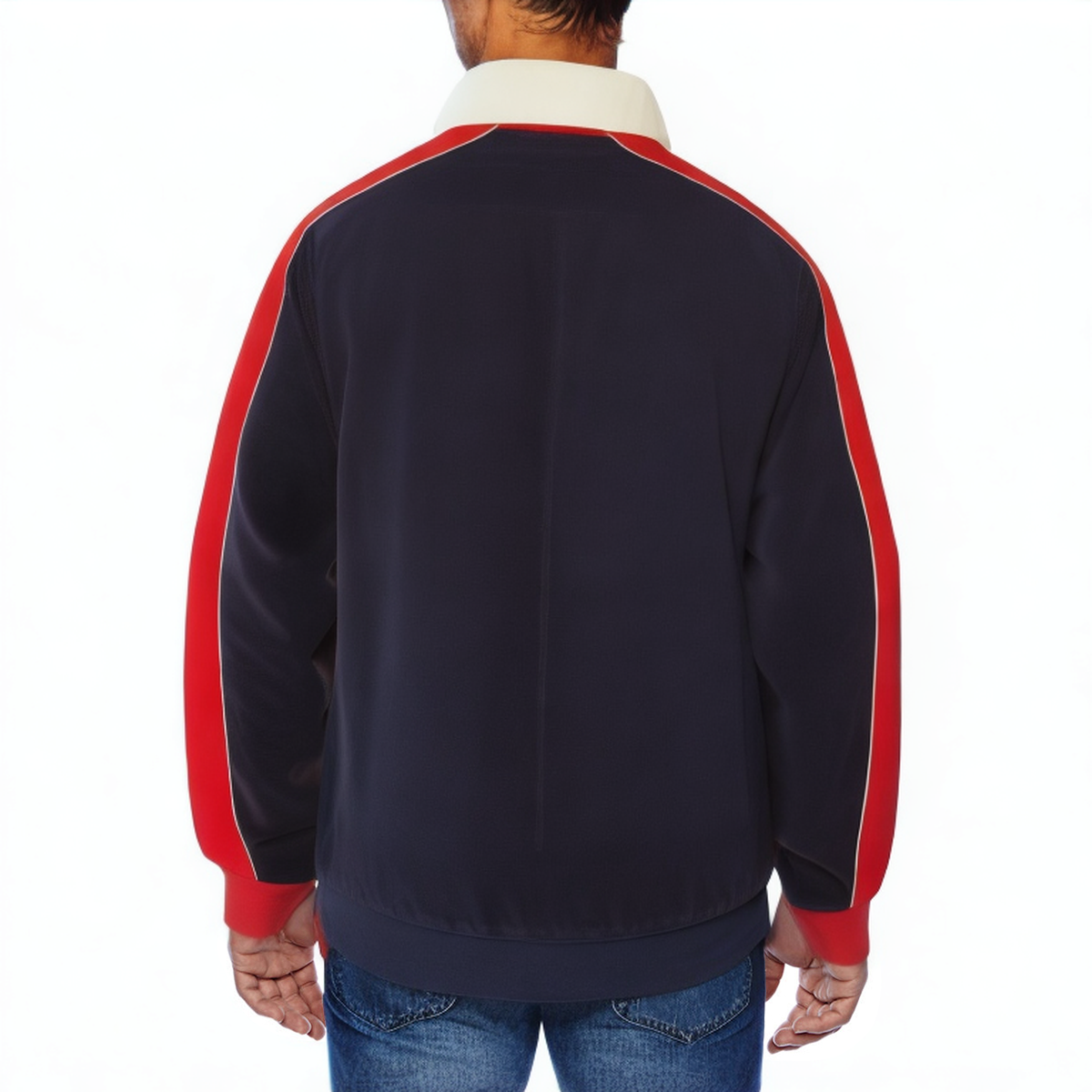 Comfortable color block men's track jacket