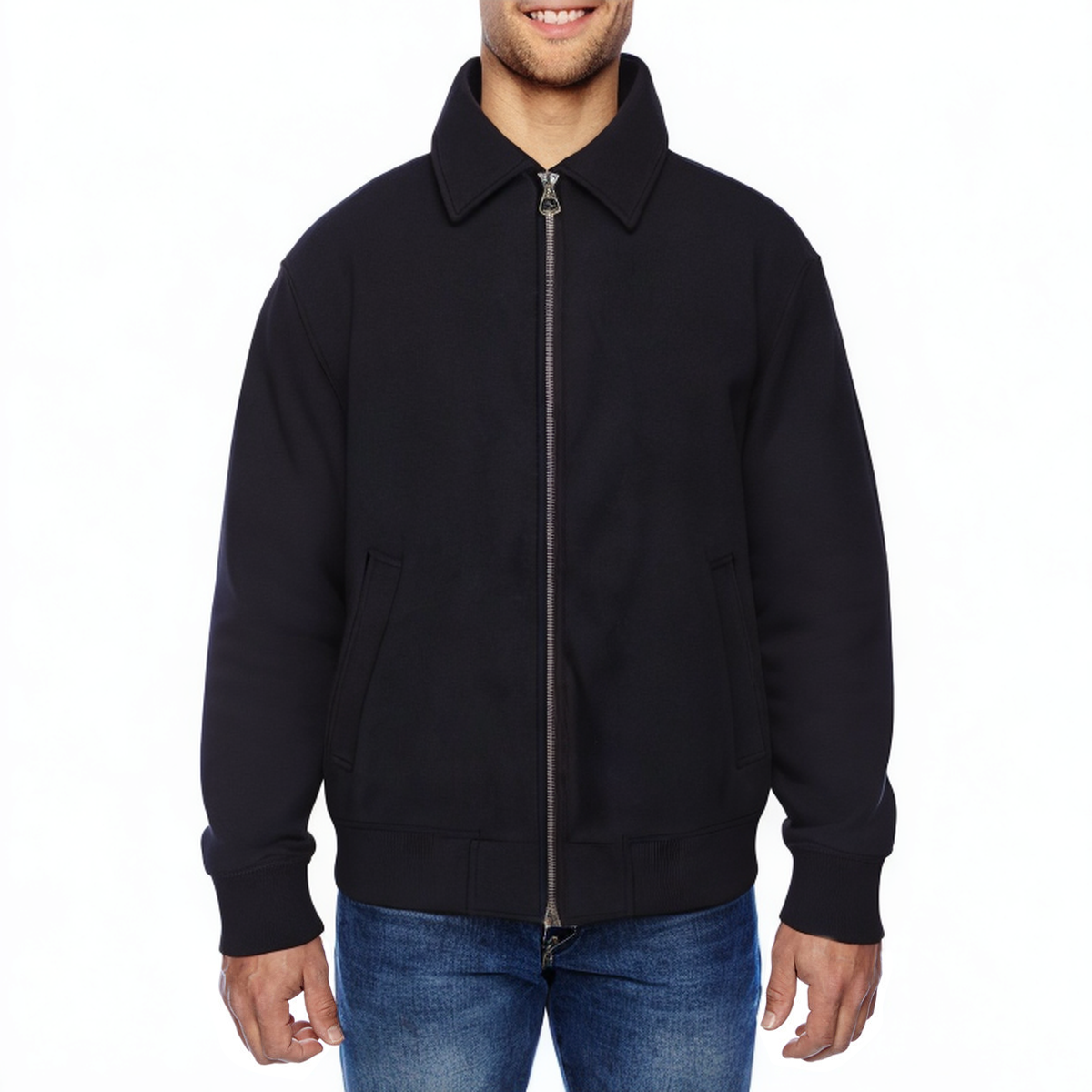 Black lapel breathable men's sports jacket