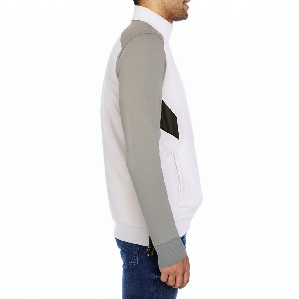 Stand collar color block men's track jacket