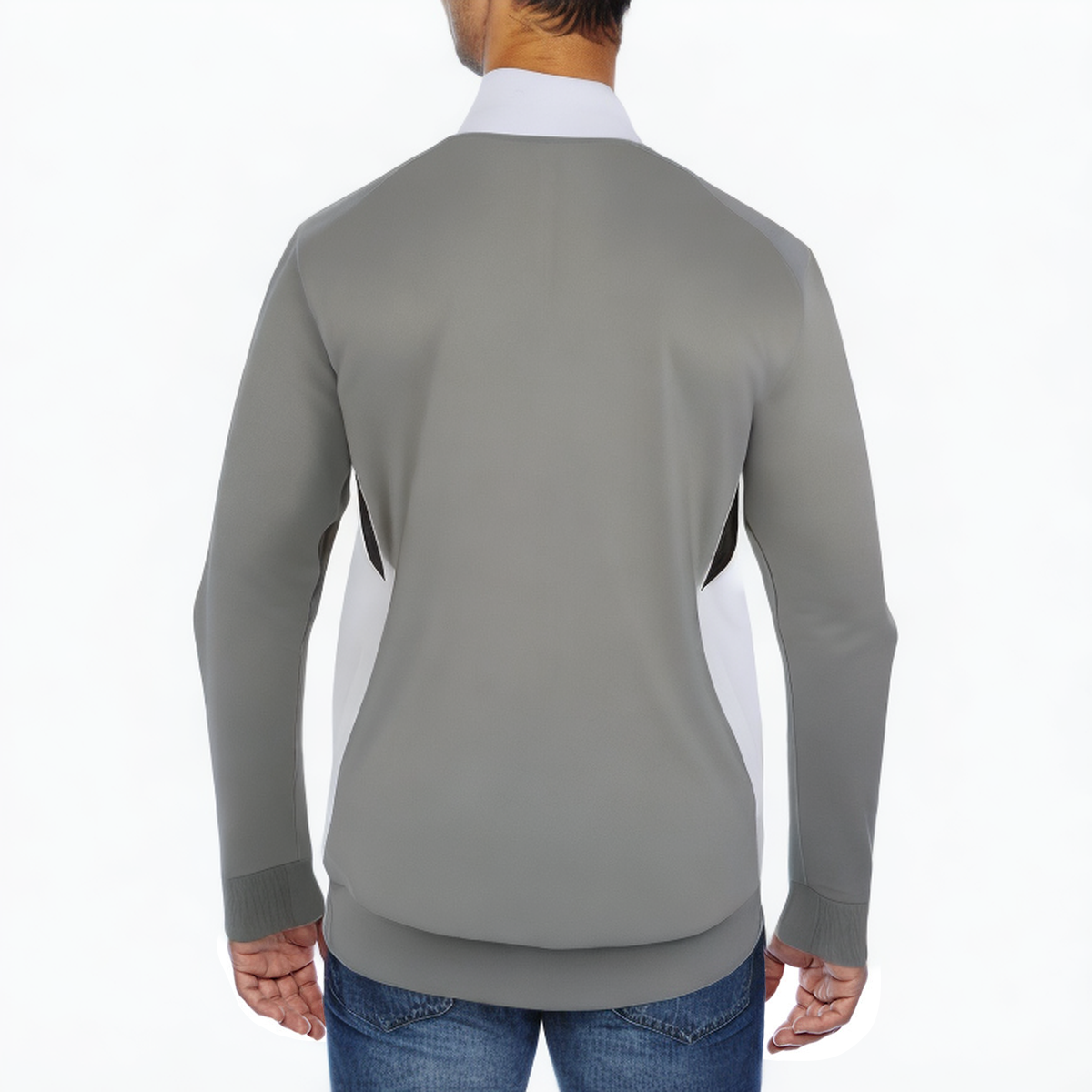 Stand collar color block men's track jacket