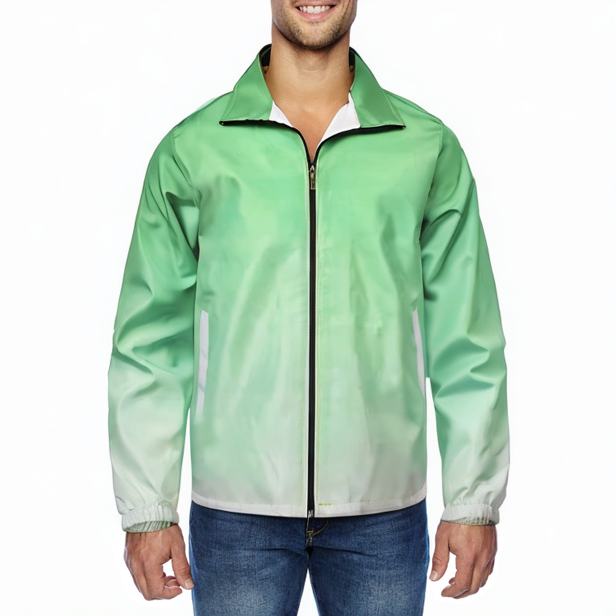 Gradient color quick-drying waterproof men's sports jacket